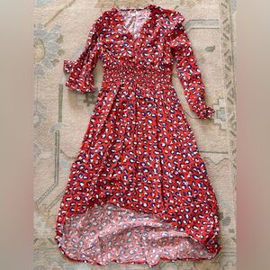 The Drop Grace Atwood Stylish Red Leopard Print Dress